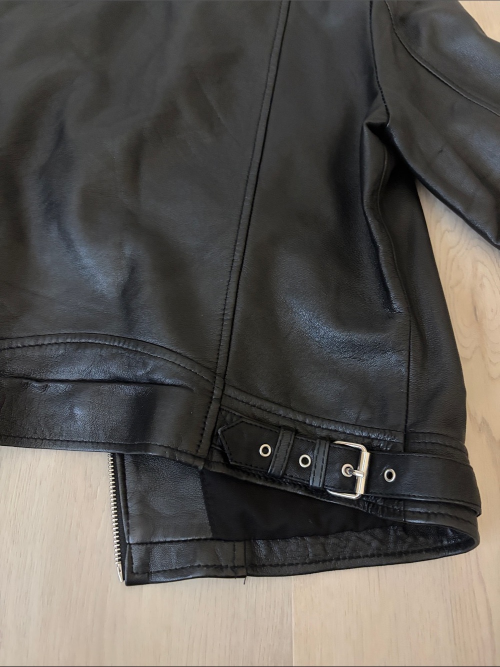 Zara 100% Sheep Leather Moto Jacket - Picture 12 of 12